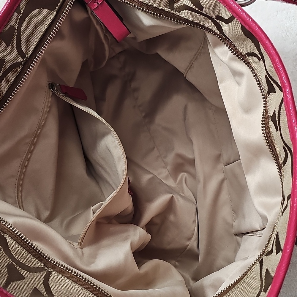 Coach Tan and Pink Signature Tote - Picture 5 of 16